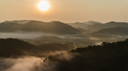 sunrise over the mountains