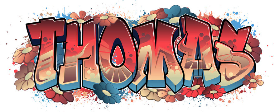 Graffiti styled Name Design - Thomas