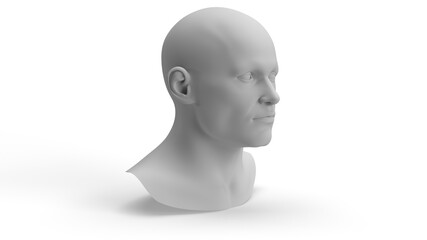3D Male Head In Different Positions