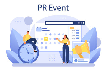 PR event. Celebration or meeting organization as a PR campaign