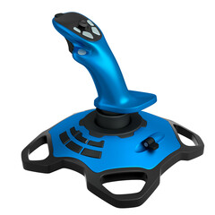 Realistic joystick for flight simulator isolated on white background © Vasyl Onyskiv