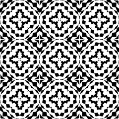  Monochrome background with abstract shaps. Regular modern black and white pattern.Abstract background for textile design, surface textures, wrapping paper.