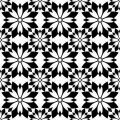 Fototapeta premium Monochrome pattern. Seamless texture. Modern geometric background with regular shapes...
