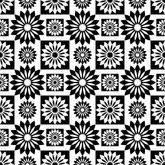 Monochrome pattern. Seamless texture. Modern geometric background with regular shapes...