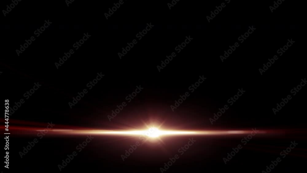 Poster center bottom golden star flash lights optical lens flares shiny animation art on black background l