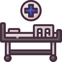 Fototapeta premium hospital bed line icon