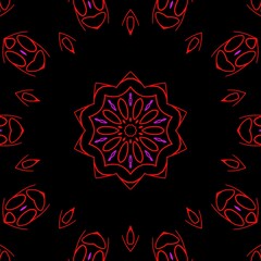 Indian red and pink floral pattern design.