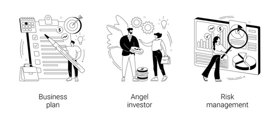 Startup development abstract concept vector illustrations.