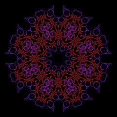 Indian red and pink floral pattern design.