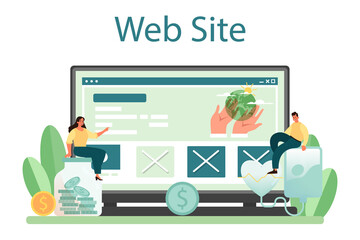 Social volunteer online service or platform. Charity community support