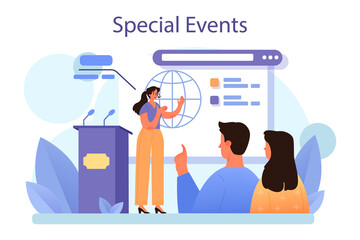 Special events concept. Entertaining social activity as a marketing campaign