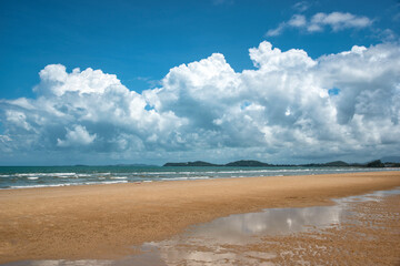 Beautiful beach and tropical sea in Thailand. Summer beach paradise.
