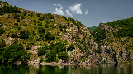 Fototapeta na wymiar Komani Lake. Albania.