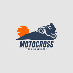 vector of motocross logo design - obrazy, fototapety, plakaty
