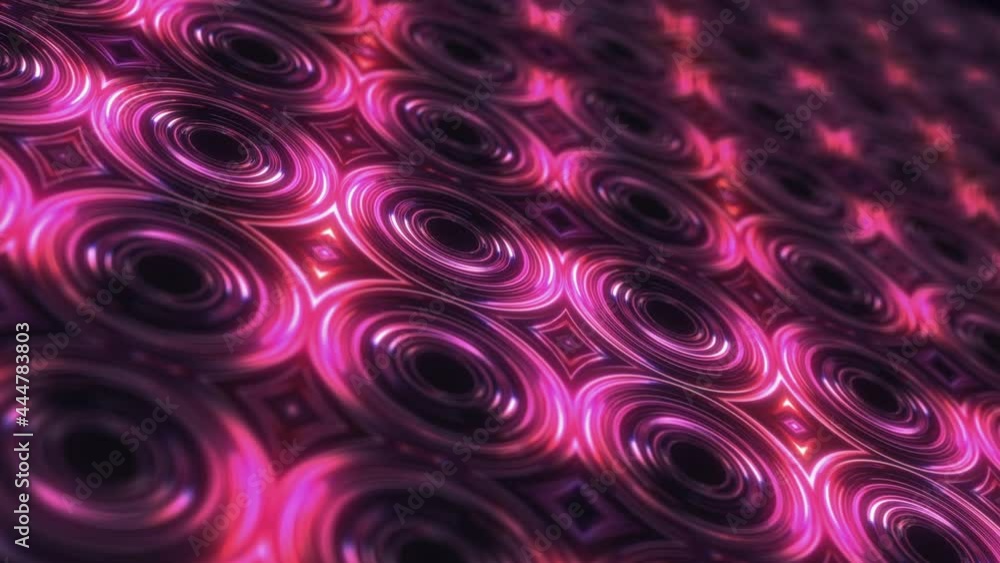 Poster 3d perspective pink purple neon futuristic technology form swirl circle texture pattern animation. 4