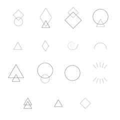 set of geometric shapes for design boho style