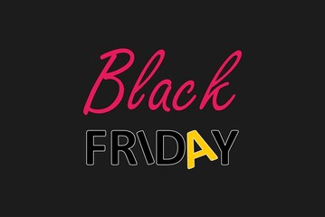 Fototapeta na wymiar Black Friday Background. Good for Banner or Poster. Vector Illustration. Pink and black combination colors. Black Friday super sale campaign for big shopping discounts