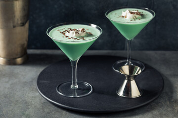 Boozy Frozen Mint Chocolate Chip Martini