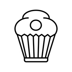 Cupcake Linear Vector Icon Design