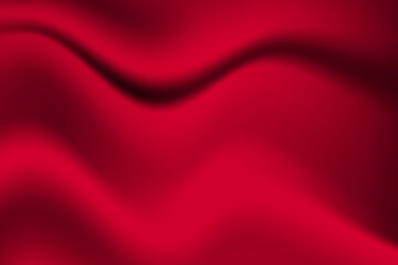 Silk red background. Abstract vector pattern with copy space. Liquid wave texture, smooth drapery wallpaper. Wedding fabric, satin. Wavy design for banner, card, postcard, backdrop