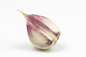 Garlic slice isolated on a white background.