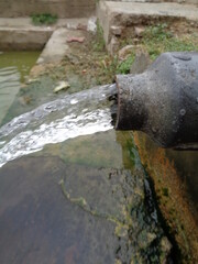 water flowing into the water