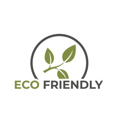 eco friendly icon. ecology, organic, natural and environment symbol. plant sprout in circle