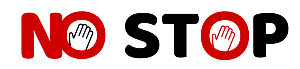 Obraz premium No or stop. the hand in the red circle.