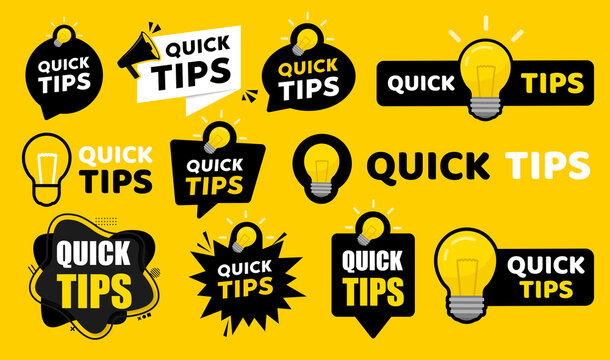 Quick Tips Badge. Vector Illustration