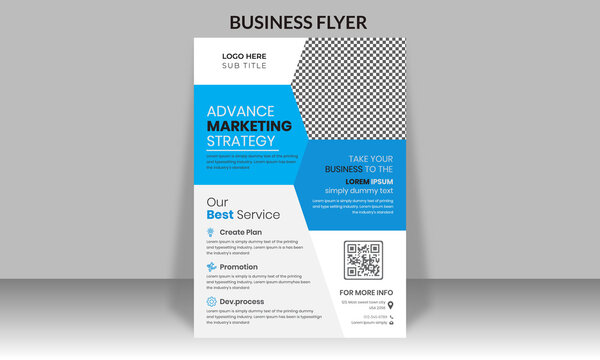 Corporate business flyer design and digital marketing agency brochure cover template with photo Free Vector