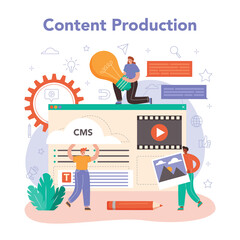 Content manager concept. Idea of digital strategy and content