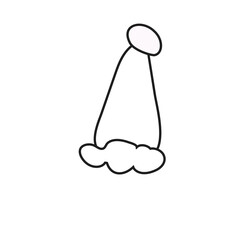 Doodle of the Santa's hat isolated on a white background. Holidays, traditions, symbol concept.