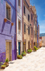 panoramic view of the village of Bosa in Sardinia
