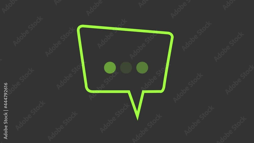 Poster a simple element of a thought bubble or text message popping up, with typing or thinking dots on bla