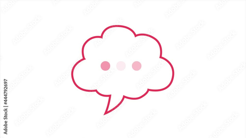 Poster a simple animation of a thought bubble, or text message popping up, with typing or thinking dots