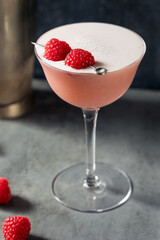 Refreshing Boozy Raspberry Clover Club Cocktail