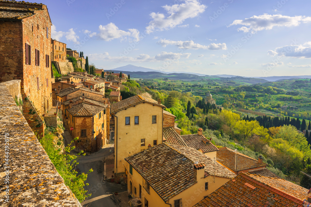 Canvas Prints Montepulciano village panoramic view. Siena, Tuscany Italy