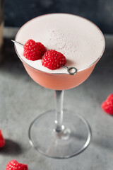 Refreshing Boozy Raspberry Clover Club Cocktail
