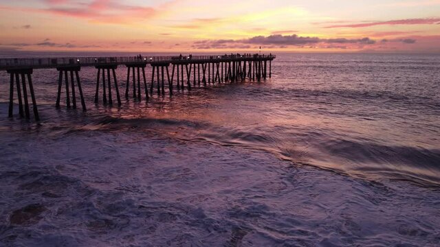 sunset over the beach