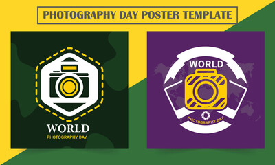 Photography day poster template. poster, flyer, banner, greeting cards, or print items.