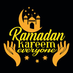 Ramadan Kareem everyone slogan t shirt design template