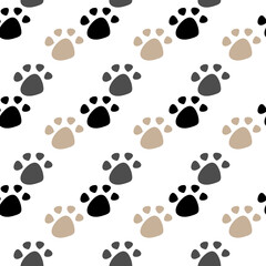 Obraz na płótnie Canvas Vector seamless pattern with cat or dog,kitten or puppy footprints. Can be used for wallpaper,fabric, web page background, surface textures.