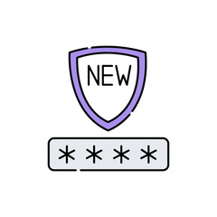 New password line icon. Isolated vector element.