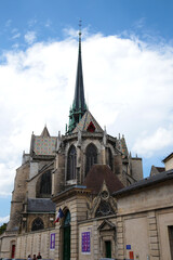 Fototapeta na wymiar Dijon, France. View of the Cathedral of Dijon St. Benigne
