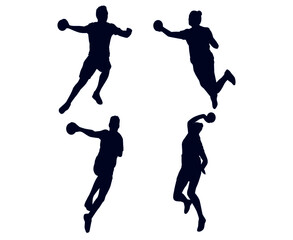 sets HandBall sport design 2020 games abstract vector illustration symbols signs icons