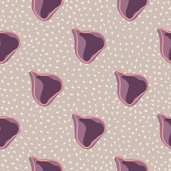 Organic fruits seamless pattern with fig doodle ornament. Natural food backdrop. Heatlhy organic print.