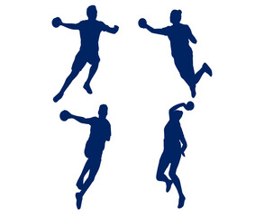 sets HandBall sport design 2020 games abstract vector illustration symbols signs icons