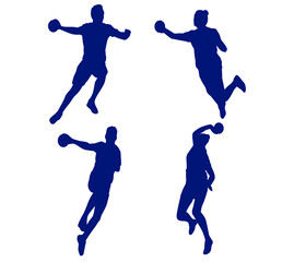 sets HandBall sport design 2020 games abstract vector illustration symbols signs icons