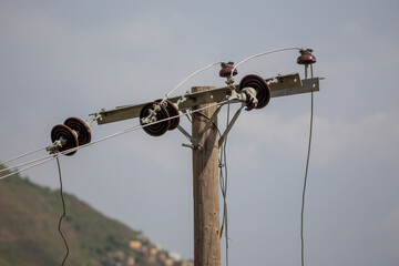 column electrical power lines in Ibb , Yemen