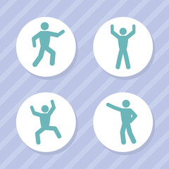 pictogram men icon set